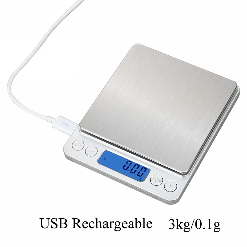 Digital Kitchen Scale 3000g/ 0.1g Small Jewelry Scale Food Scales Digital Weight Gram and Oz Digital Gram Scale with LCD/ Tare