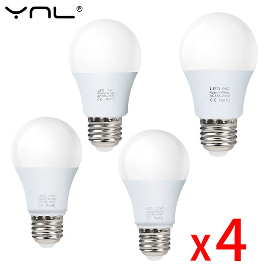 4pcs/lot E27 LED Bulb Lamps AC 220V SMD2835 3W 6W 9W 12W 15W 18W Lampada Led Light Bulbs Living Room Home Indoor LED Bombilla